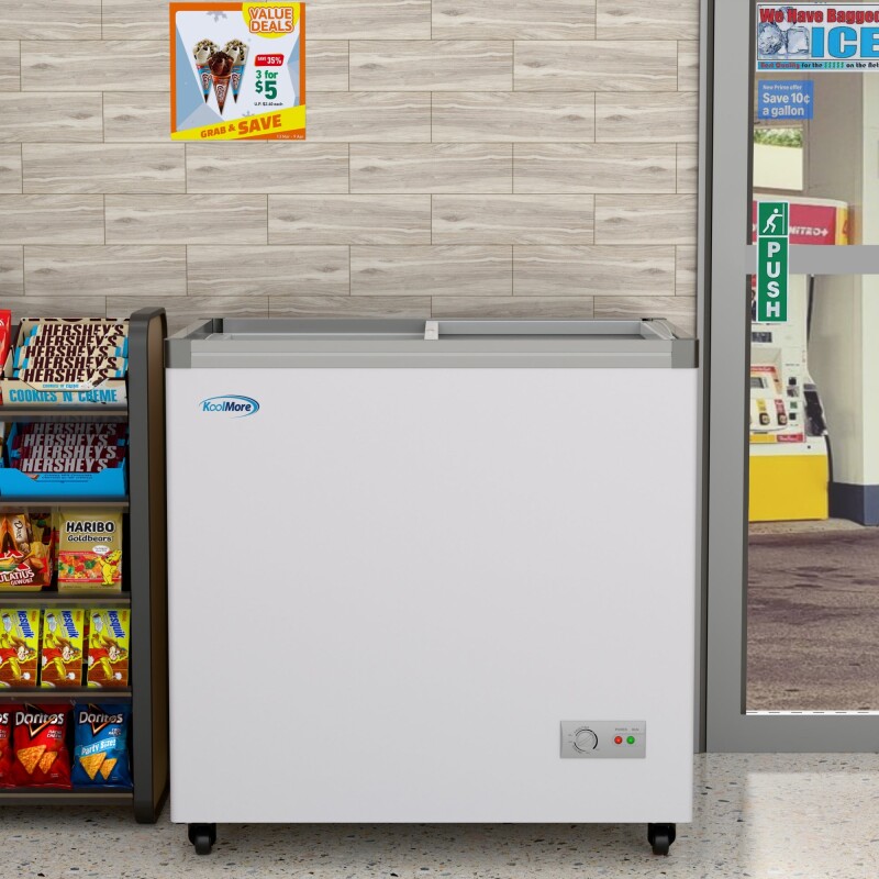 33 in. Flat Top Ice Cream Display Freezer, 7 cu. ft. Capacity in White KMICD7C