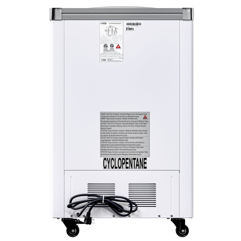 33 in. Flat Top Ice Cream Display Freezer, 7 cu. ft. Capacity in White KMICD7C