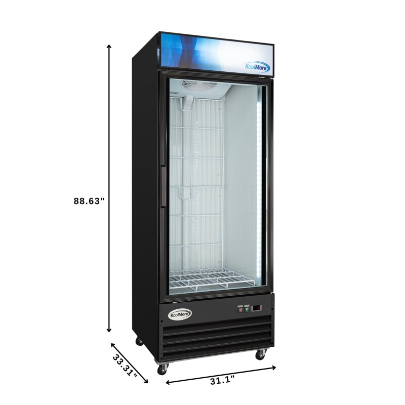 31 in. 25 cu. ft. Commercial Indoor Glass-Door Ice Merchandiser Freezer in Black KMIM311GD