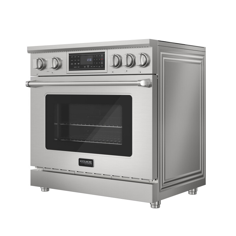Reserve 36 in. Electric Induction Range Oven with Ceramic Glass Cooktop, True Convection, 240V, 6.0 Cu. Ft., Air Fry, Sync Burners, CSA Certified in Stainless Steel KMIPR36TPSS, product image 7 of 13