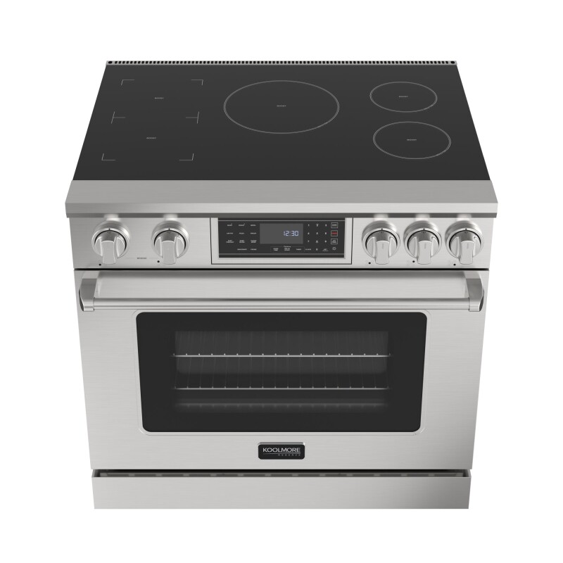 Reserve 36 in. Electric Induction Range Oven with Ceramic Glass Cooktop, True Convection, 240V, 6.0 Cu. Ft., Air Fry, Sync Burners, CSA Certified in Stainless Steel KMIPR36TPSS, product image 8 of 13