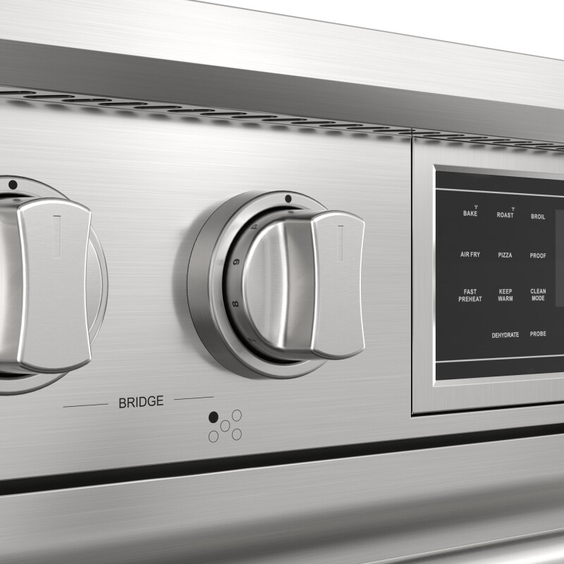 Reserve 36 in. Electric Induction Range Oven with Ceramic Glass Cooktop, True Convection, 240V, 6.0 Cu. Ft., Air Fry, Sync Burners, CSA Certified in Stainless Steel KMIPR36TPSS, product image 11 of 13