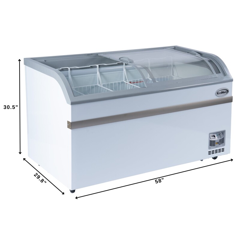 58 Inch Manual Defrost Island Chest Freezer in White, 14 cu. ft KMISCF58MD