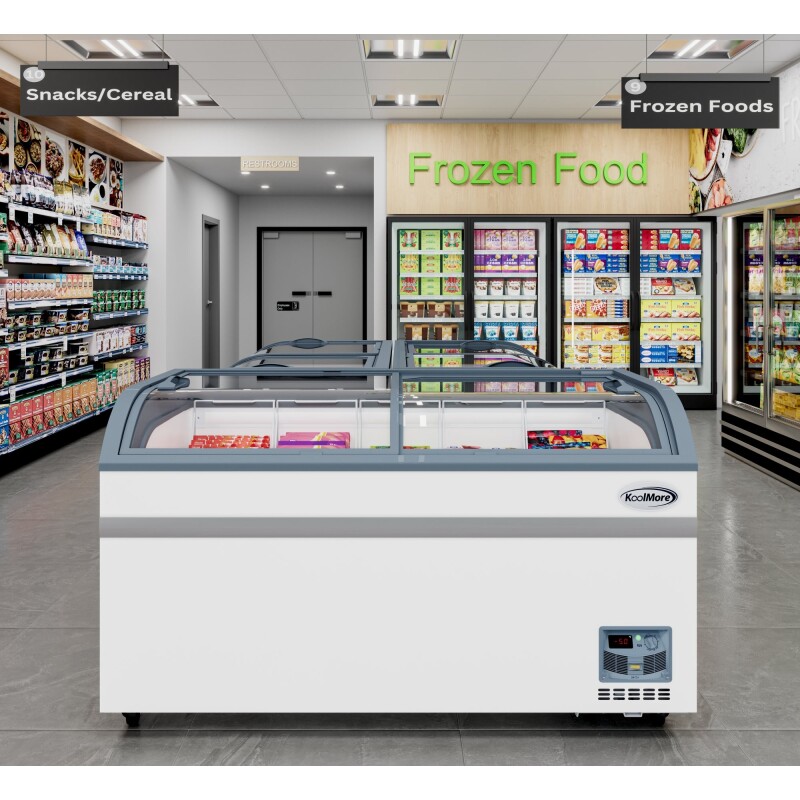 58 Inch Manual Defrost Island Chest Freezer in White, 14 cu. ft KMISCF58MD