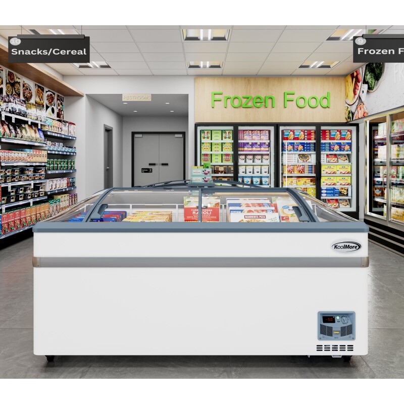 65 Inch Manual Defrost Island Chest Freezer in White, 16 cu. ft KMISCF65MD