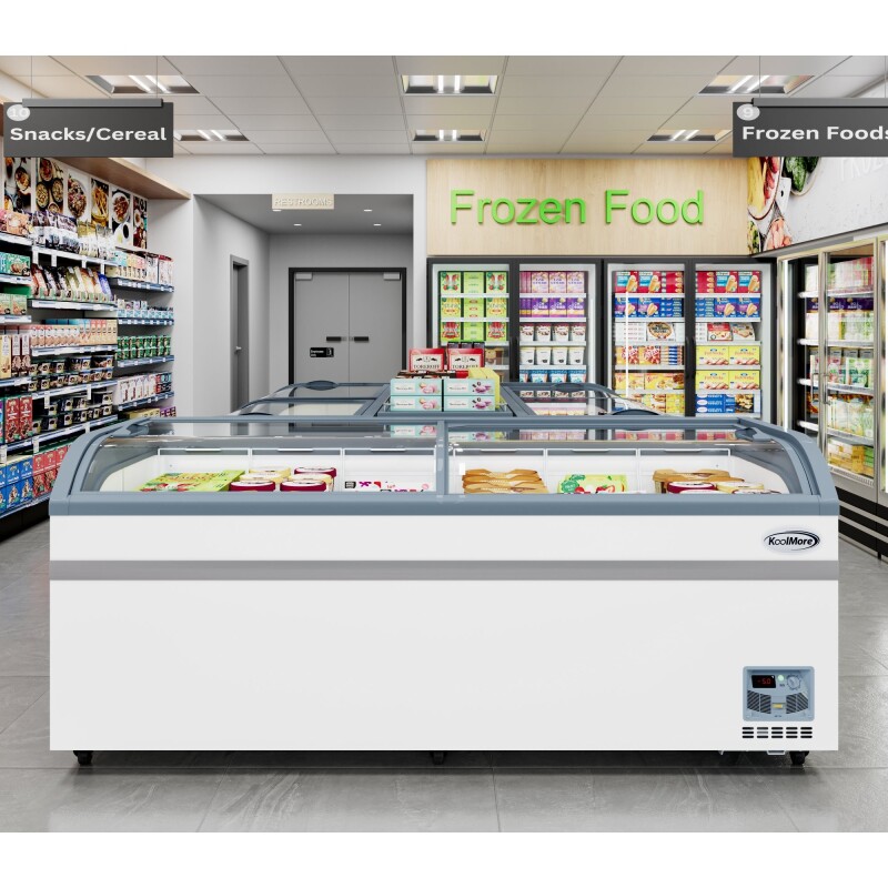 78 Inch Manual Defrost Island Chest Freezer in White, 19 cu. ft KMISCF78MD