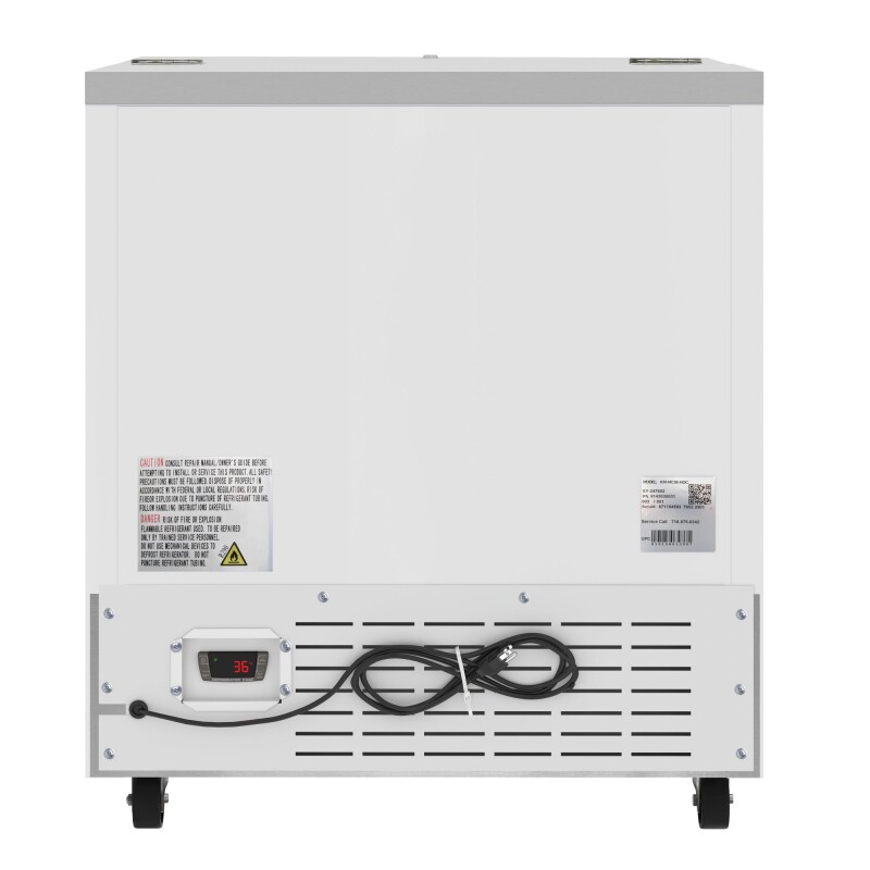 34 in. Commercial Milk Cooler for School and Cafeteria, 8 Crate Capacity with Heavy Duty Casters in Stainless Steel and White KMMC34HDC