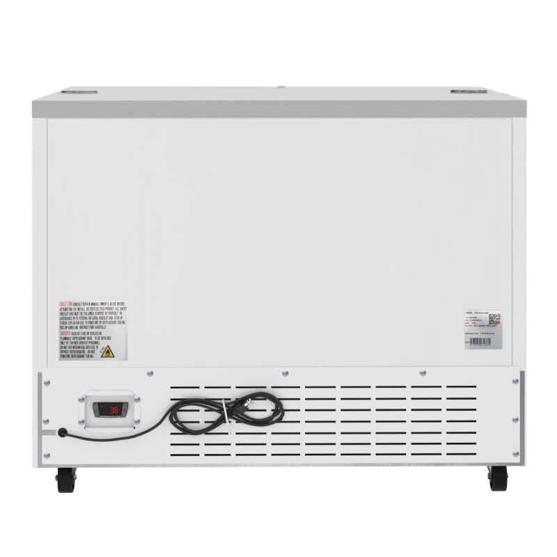 49 in. Commercial Milk Cooler for School and Cafeteria, 12 Crate Capacity with Heavy Duty Casters in Stainless Steel and White KMMC49HDC, product image 13 of 13