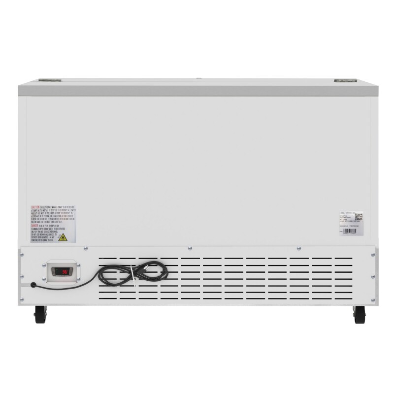 58 in. Commercial Milk Cooler for School and Cafeteria, 16 Crate Capacity with Heavy Duty Casters in Stainless Steel and White KMMC58HDC