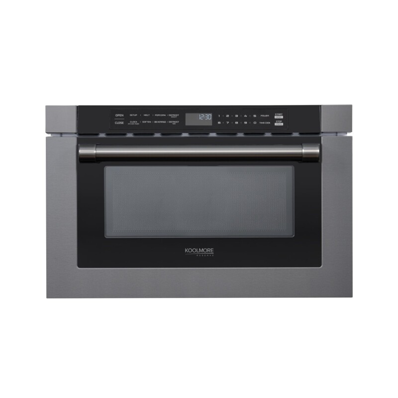 Reserve 24 in. Stainless Steel Microwave Drawer, 1.2 Cu. Ft Capacity in Black KMMD1BSS