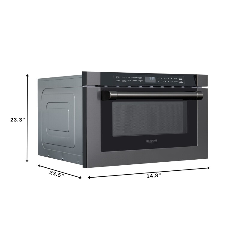 Reserve 24 in. Stainless Steel Microwave Drawer, 1.2 Cu. Ft Capacity in Black KMMD1BSS