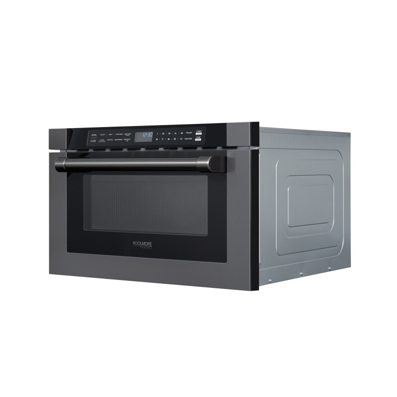 Reserve 24 in. Stainless Steel Microwave Drawer, 1.2 Cu. Ft Capacity in Black KMMD1BSS