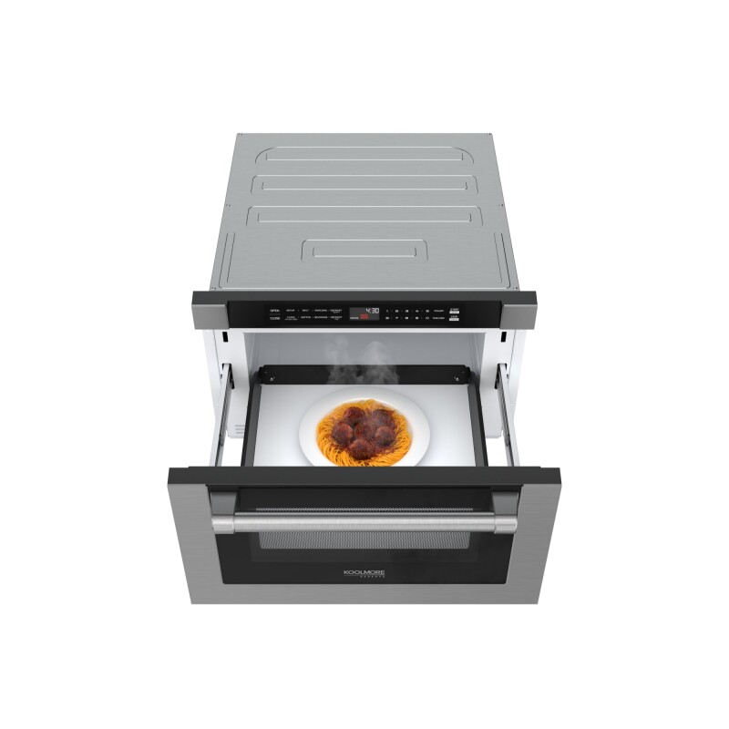 Reserve 24 in. Stainless Steel Microwave Drawer, 1.2 Cu. Ft Capacity in Black KMMD1BSS