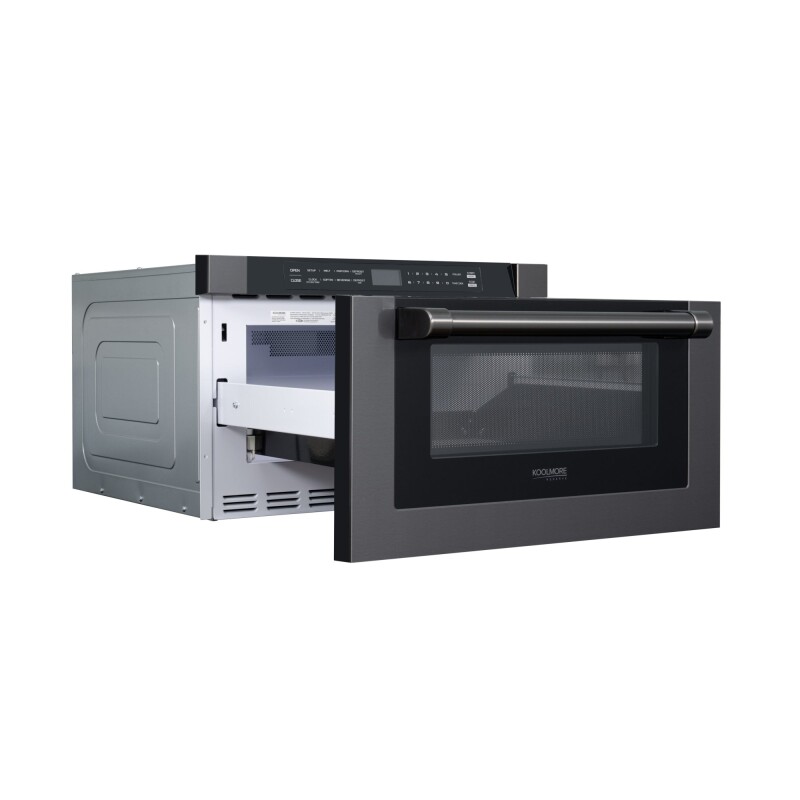 Reserve 24 in. Stainless Steel Microwave Drawer, 1.2 Cu. Ft Capacity in Black KMMD1BSS