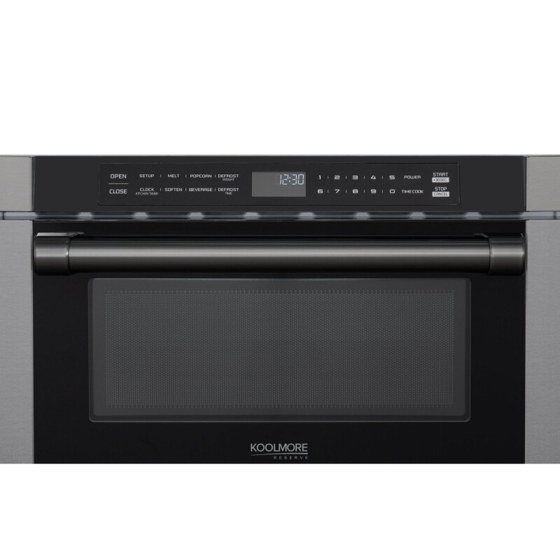 Reserve 24 in. Stainless Steel Microwave Drawer, 1.2 Cu. Ft Capacity in Black KMMD1BSS