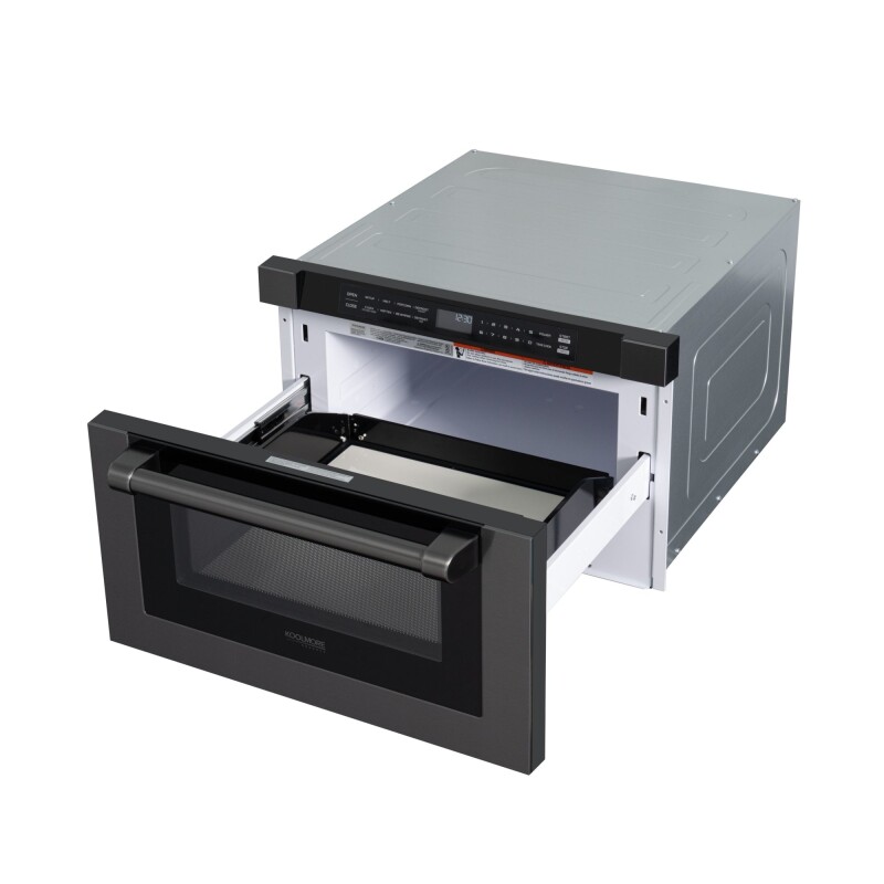 Reserve 24 in. Stainless Steel Microwave Drawer, 1.2 Cu. Ft Capacity in Black KMMD1BSS