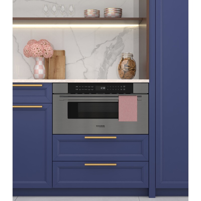 Reserve 30 in. Stainless-Steel Microwave Drawer, 1.2 cu. ft. Capacity in Black KMMD30BSS, product image 5 of 13
