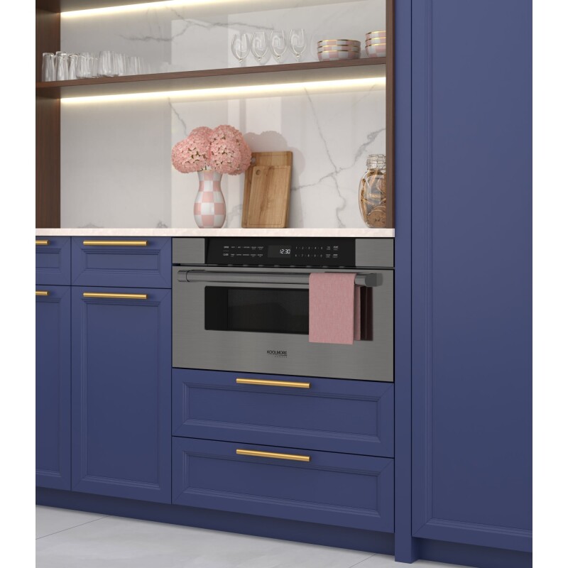Reserve 30 in. Stainless-Steel Microwave Drawer, 1.2 cu. ft. Capacity in Black KMMD30BSS, product image 6 of 13
