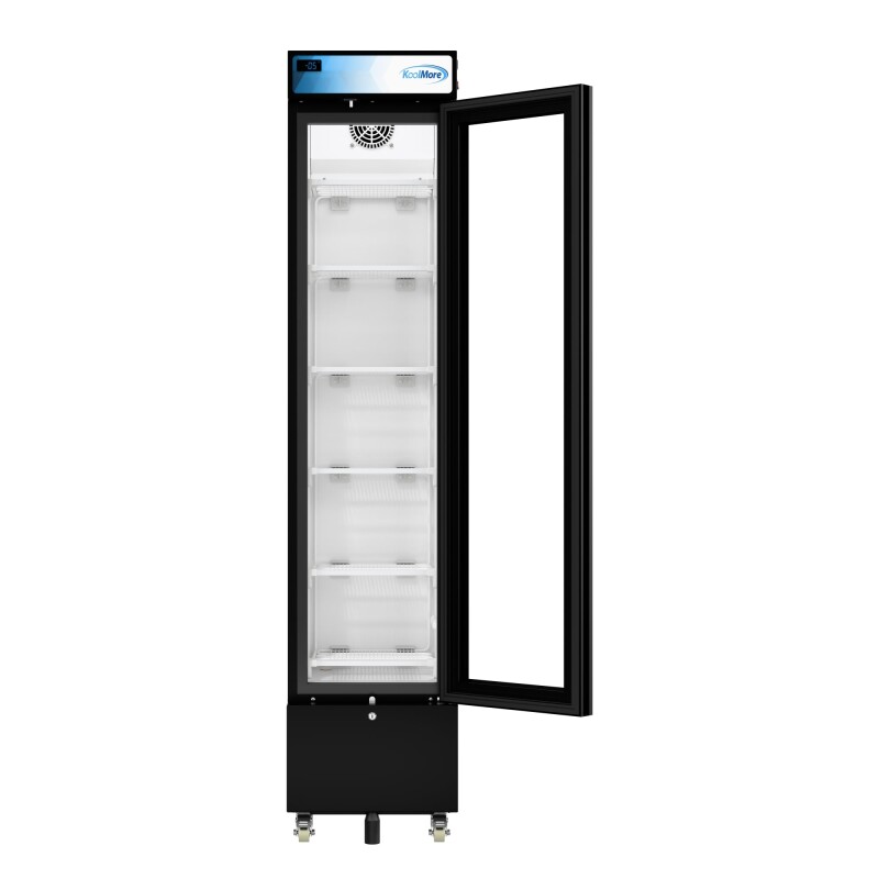 17 in. Slim Commercial Merchandiser Freezer with Manual Defrost, 6.5 Cu. Ft. Capacity, ETL Listed in Black KMMDF17S