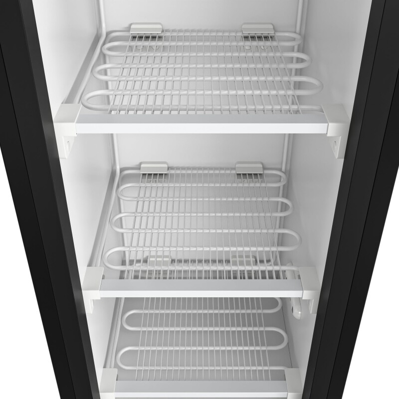 17 in. Slim Commercial Merchandiser Freezer with Manual Defrost, 6.5 Cu. Ft. Capacity, ETL Listed in Black KMMDF17S