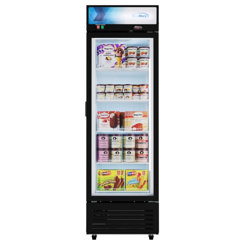 24 in. Commercial One Glass Door Merchandiser Freezer, 12 Cu. Ft. in Black KMMDF1GD12C