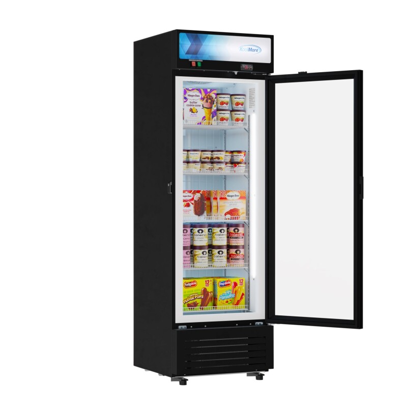 24 in. Commercial One Glass Door Merchandiser Freezer, 12 Cu. Ft. in Black KMMDF1GD12C