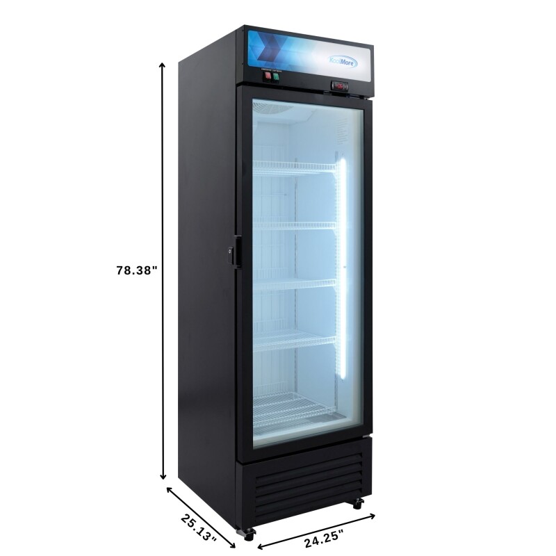 24 in. Commercial One Glass Door Merchandiser Freezer, 12 Cu. Ft. in Black KMMDF1GD12C