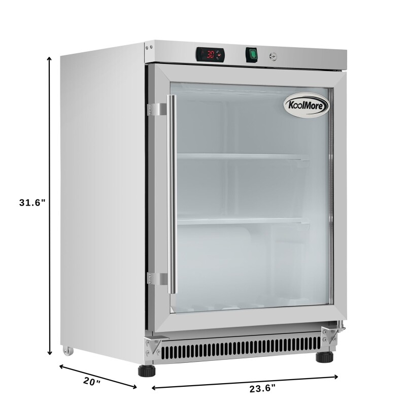 24 in. Commercial Countertop Display Freezer in White with Stainless Steel and Glass Door, 4.6 Cu. ft KMMDF46GD