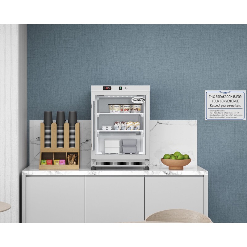 24 in. Commercial Countertop Display Freezer in White with Stainless Steel and Glass Door, 4.6 Cu. ft KMMDF46GD