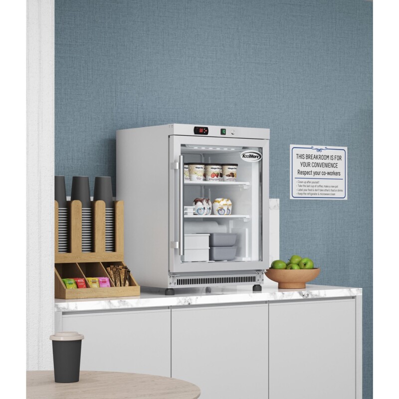 24 in. Commercial Countertop Display Freezer in White with Stainless Steel and Glass Door, 4.6 Cu. ft KMMDF46GD