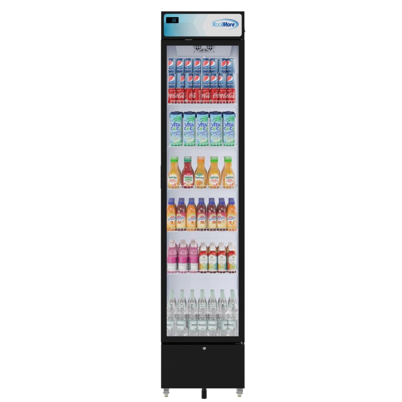 17 in. Slim Commercial Merchandiser Refrigerator 7 Cu. Ft. in Black, ETL Listed KMMDR17S