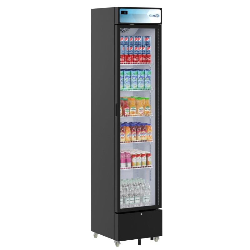 17 in. Slim Commercial Merchandiser Refrigerator 7 Cu. Ft. in Black, ETL Listed KMMDR17S