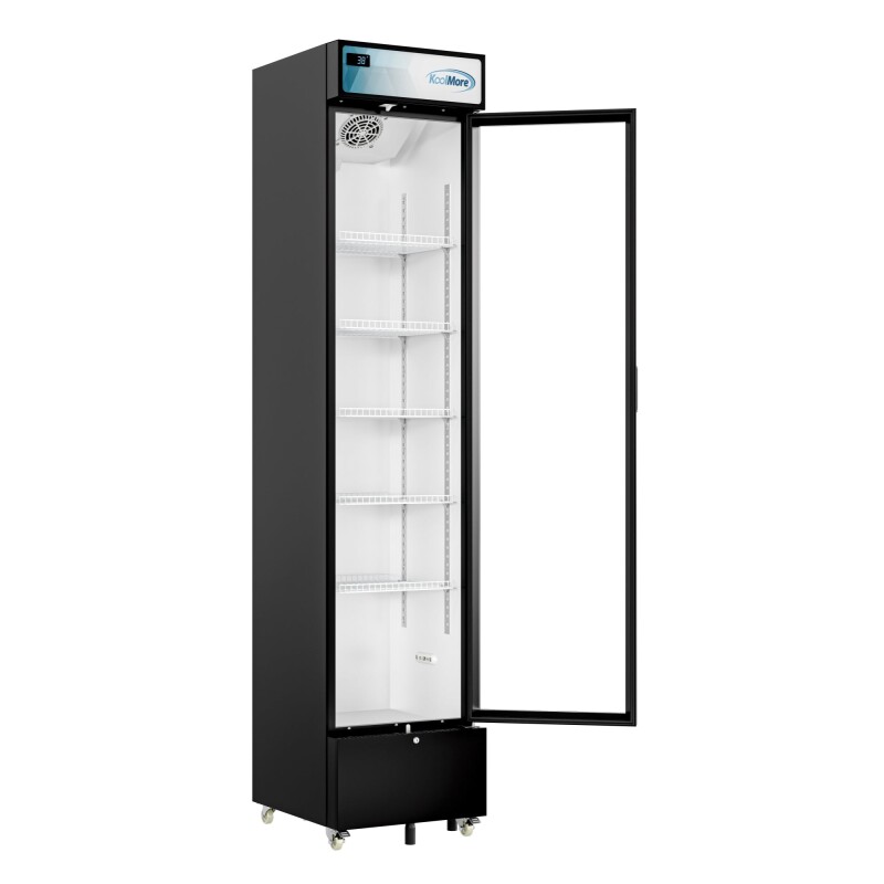 17 in. Slim Commercial Merchandiser Refrigerator 7 Cu. Ft. in Black, ETL Listed KMMDR17S