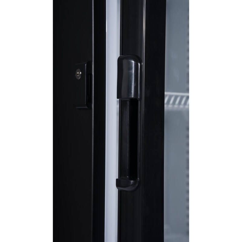 23 in. One Glass Door Commercial Display Merchandiser Refrigerator Cooler in Black, ETL Listed, 10 cu. ft KMMDR1GD10C