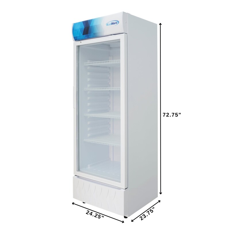24 in. One-Door Commercial Merchandiser Refrigerator in White,12 cu. ft KMMDR1GD12CWH