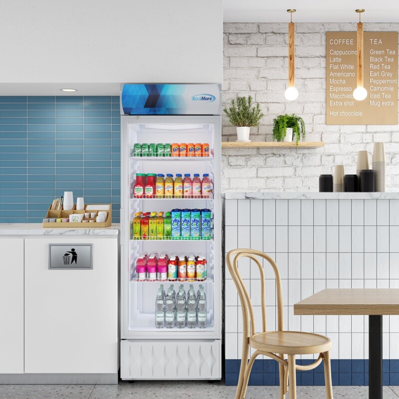 24 in. One-Door Commercial Merchandiser Refrigerator in White,12 cu. ft KMMDR1GD12CWH