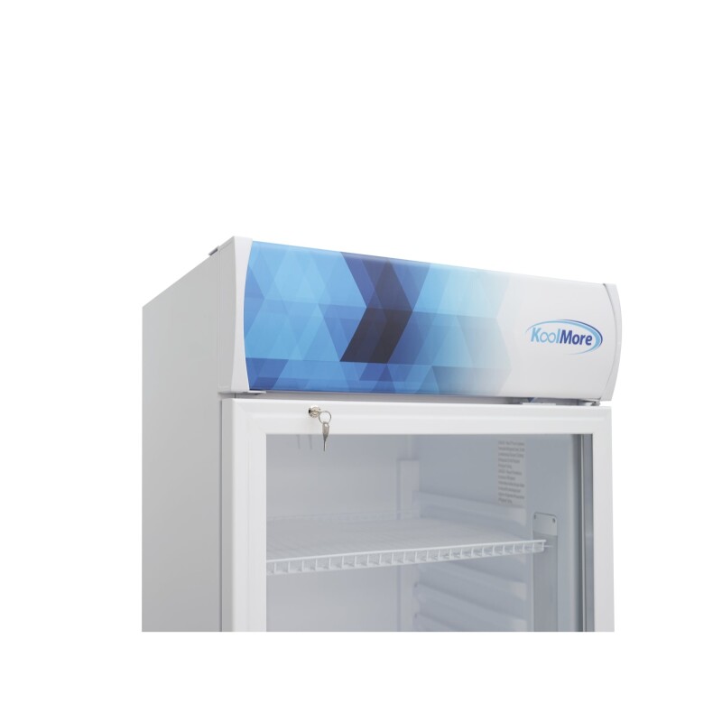 24 in. One-Door Commercial Merchandiser Refrigerator in White,12 cu. ft KMMDR1GD12CWH