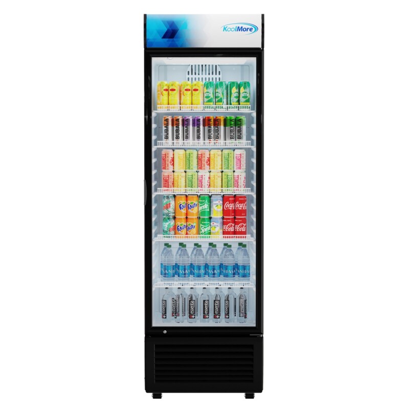 26 in. Commercial Merchandiser Refrigerator with LED Lights, 15 Cu. Ft. in Black KMMDR1GD15C