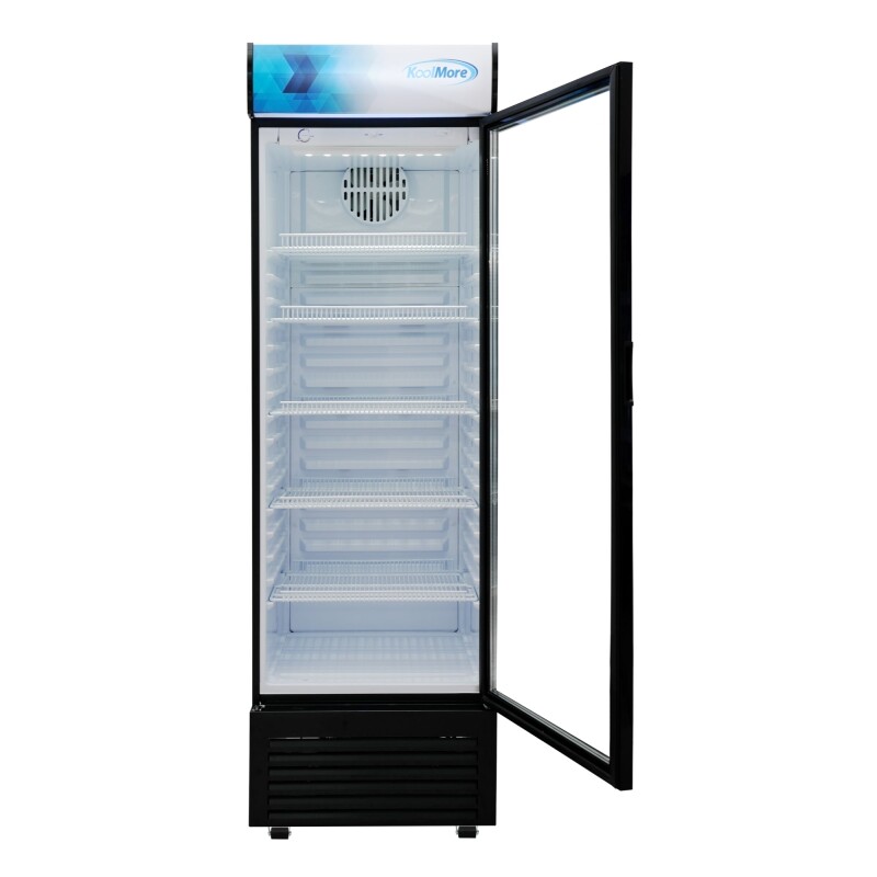 26 in. Commercial Merchandiser Refrigerator with LED Lights, 15 Cu. Ft. in Black KMMDR1GD15C