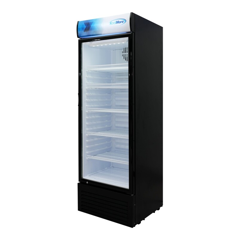 26 in. Commercial Merchandiser Refrigerator with LED Lights, 15 Cu. Ft. in Black KMMDR1GD15C
