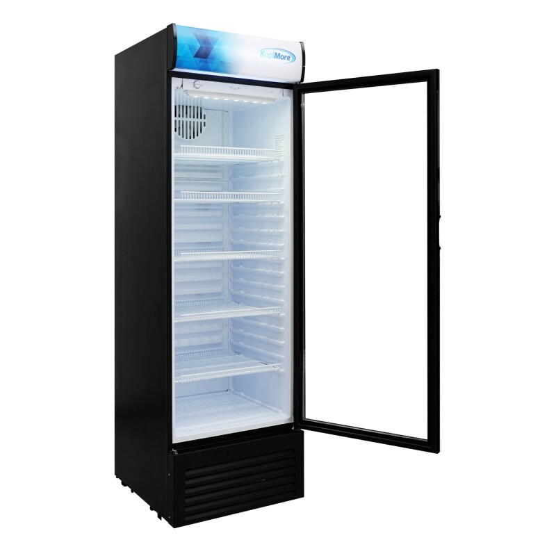 26 in. Commercial Merchandiser Refrigerator with LED Lights, 15 Cu. Ft. in Black KMMDR1GD15C