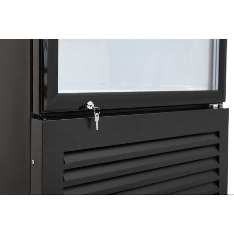 26 in. Commercial Merchandiser Refrigerator with LED Lights, 15 Cu. Ft. in Black KMMDR1GD15C