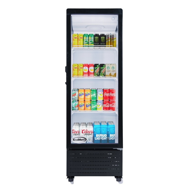 21 in. One Glass Door Commercial Display Merchandiser Refrigerator Cooler in Black, ETL Listed, 8 cu. ft KMMDR1GD8C