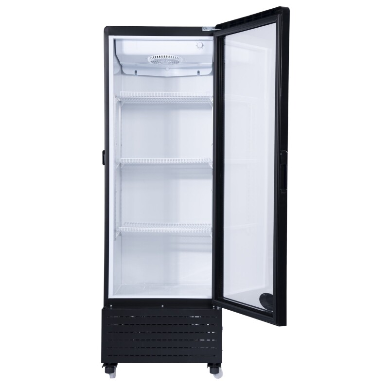 21 in. One Glass Door Commercial Display Merchandiser Refrigerator Cooler in Black, ETL Listed, 8 cu. ft KMMDR1GD8C