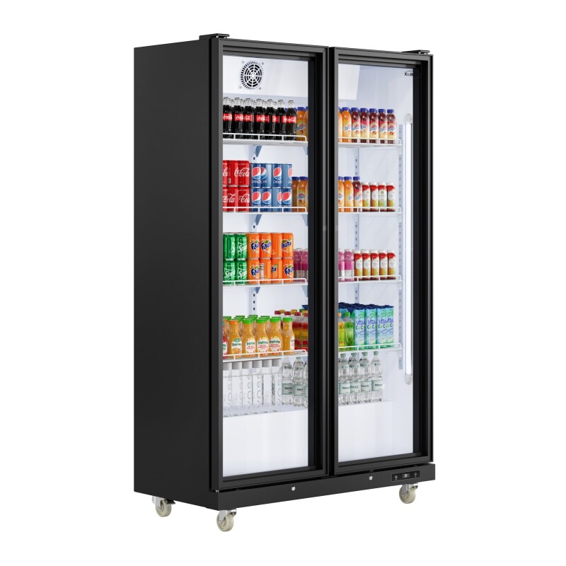 47 in. Commercial 2 Fully Glass Door Merchandiser Refrigerator, 30 Cu. Ft., ETL Listed in Black KMMDR2FGD