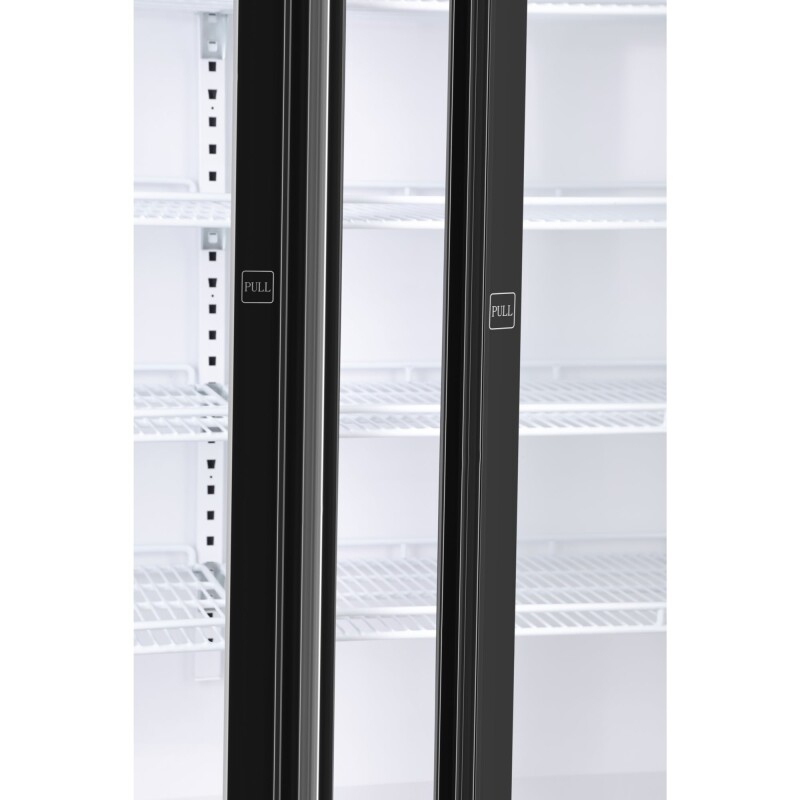 47 in. Commercial 2 Fully Glass Door Merchandiser Refrigerator, 30 Cu. Ft., ETL Listed in Black KMMDR2FGD