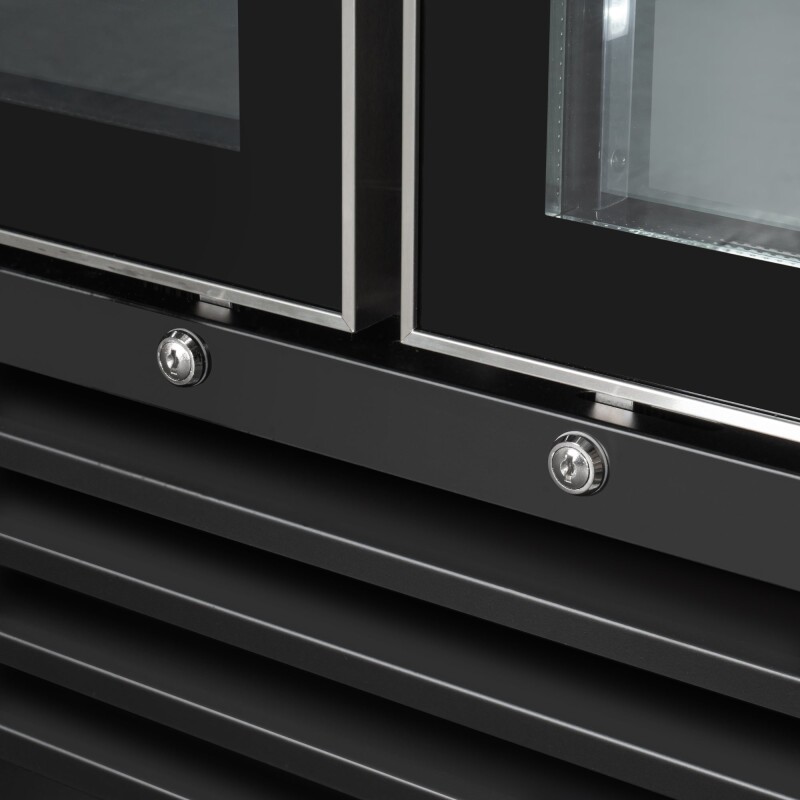 47 in. Two-Door Commercial Display Merchandiser Refrigerator in Sleek Black, 35 cu. ft. ETL Listed KMMDR2GD35CNLBK