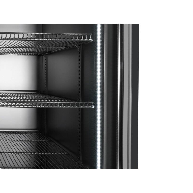 47 in. Two-Door Commercial Display Merchandiser Refrigerator in Sleek Black, 35 cu. ft. ETL Listed KMMDR2GD35CNLBK
