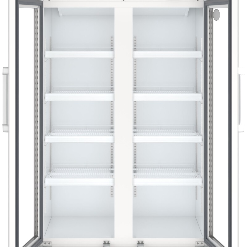 39 in. Commercial 2-Glass Door Merchandiser Refrigerator, 21.9 cu. ft. in White KMMDR2GD39
