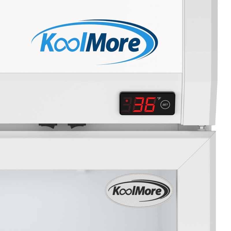 47 in. Commercial 2-Glass Door Merchandiser Refrigerator, 29 cu. ft. in White KMMDR2GD47